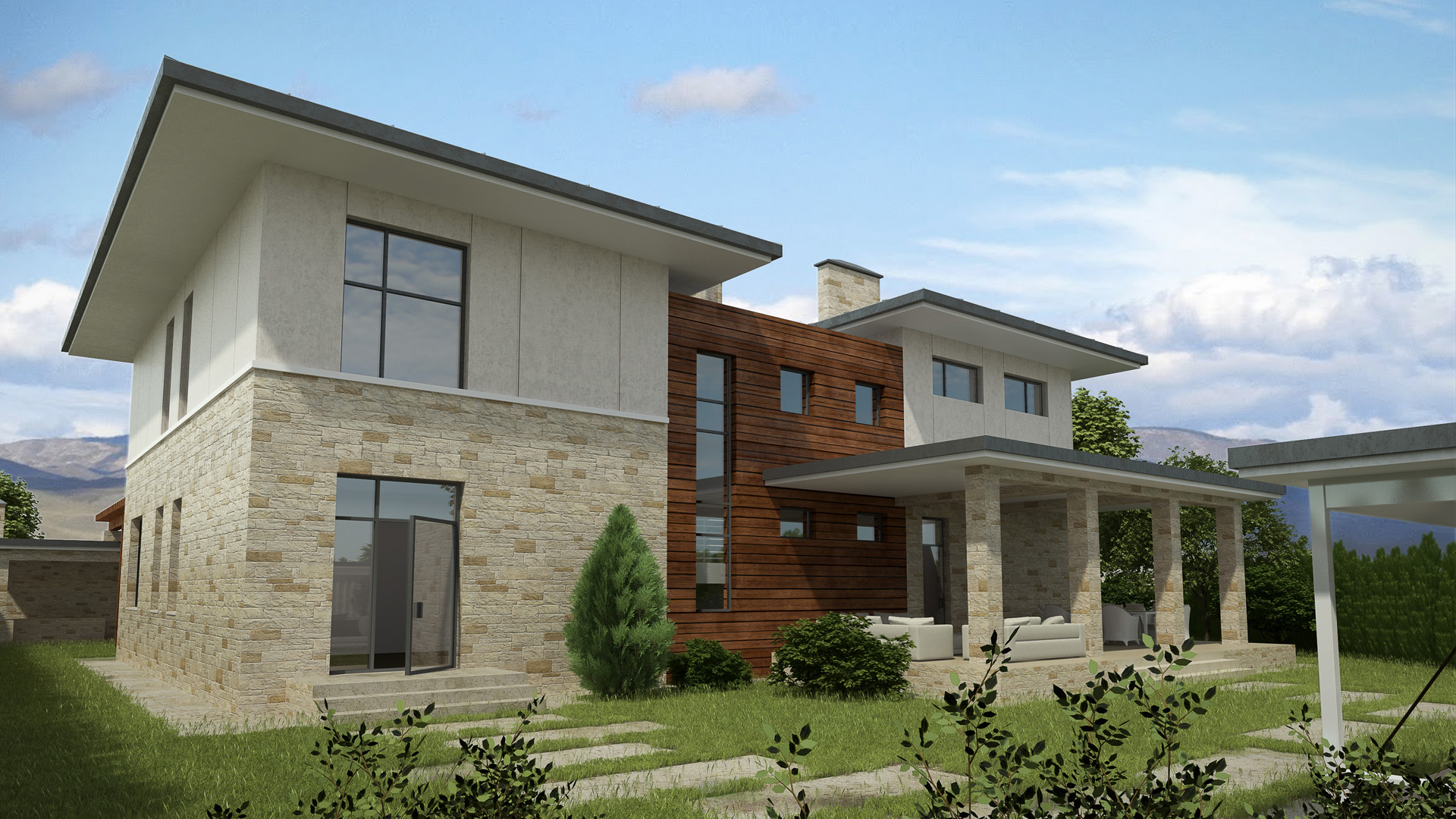 Проект современного особняка в Бишкеке Дом по Васту