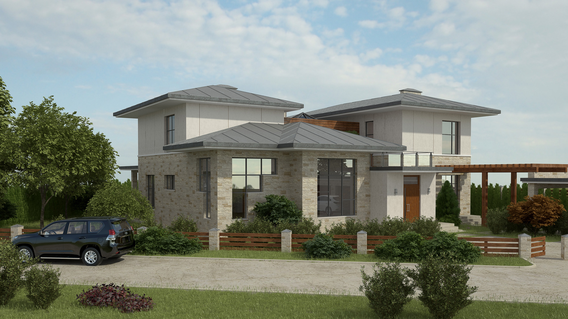 Проект современного особняка в Бишкеке Дом по Васту